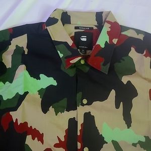 G star raw Men Camo shirt, never worn, size XL